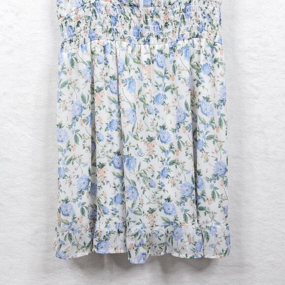 ALTARD STATE Floral Babydoll Smocked Mini Dress Milkmaid Fairy Coquette Sz XL - Picture 5 of 7